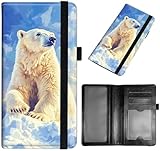 GYSYZJDH Scheckbuchhülle für Damen und Herren, schlankes PU-Leder, Scheckbuchhalter, Brieftasche mit RFID-Blockierung, stilvoll und langlebig, eisbär, Checkbook Cover