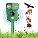 Katzen-Abwehrmittel, Ultraschall, Solarenergie, IP66 wasserdicht, mit verstellbarer Frequenz zum Vertreiben von Tieren, 5 einstellbare Modi, Ultraschall-Tiervertreiber