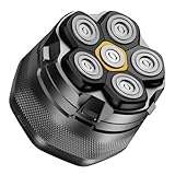 DOAO Glatzen Rasierer Herren, 2024 Verbessert wasserdicht 6D Flexibler Glatzenrasierer, Magnetische Schwebender Kopf, Nass und Trocken Glatzen Rasierer, USB-C-Anschluss(A6)
