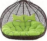 Hängesessel für den Außenbereich, Doppelhängematte, Schaukel, Sitzkissen für 2 Personen, weiches und bequemes Ersatzkissen für Hängekorbstuhl (nur Kissen), M 130 x 110 cm
