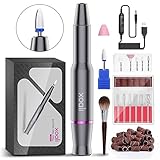 Xoali Nagelfräser 25000u/Min, 12 In 1 Professionell Elektrische Nagelfräser für Gelnägel, Verstellbare Geschwindigkei Pediküre Maniküre Set für Nagelhaut Shellac Acrylgel und Semipermanentes Gel(grau)