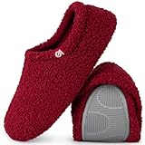 VeraCosy Damen Memory Foam Plüsch Hausschuhe Antirutsch Pantoffeln Mit Polarvlies-Futter, 38/39 EU, Rot