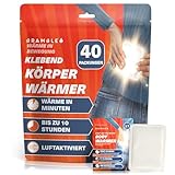 BRAMBLE 40 Wärmepflaster Rücken, Nacken, Hals, Schultern - Wärmepads, Rückenwärmer - Schmerzpflaster Periode (8 Std Wärme)