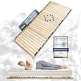 Coemo Stabiler 7-Zonen Lattenrost Basic | Lattenrahmen starr 140 x 200 cm | 28 Leisten | Duo-Kappen | Härtegrad-Regulierung 4-Fach einstellbar | Bettrahmen Buche Rahmen | Made in Europe