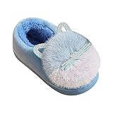 Generisch Kinder Kinder Mädchen Mode Schuhe Plüsch Schuhe Indoor Hause warme und süße Baumwolle Hausschuhe Lernkugel (Blue, 23 Infant)