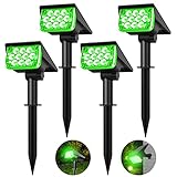 T-SUNUS Solarleuchten Außen Grün 20 LEDs Solar Spot Lights Solar Landschaft Lights 2 in 1 Solar Powered Garden Light for Yard Porch Patio 4 Pack
