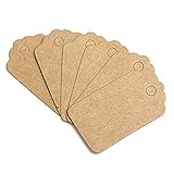 HugeStore 200 Pcs 5X3cm Mini Klein Kraftpapier Geschenkanhänger Anhänger Hängeetiketten Anhängeschilder DIY Deko