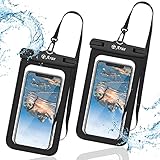 Arae Wasserdichte Handytasche kompatibel mit iPhone 13 Pro Max 12 11 XS XR X 8 7 Plus Samsung Galaxy S21 S22 Ultra und mehr bis zu 6,7 Zoll Handyhülle - 2 Stück Schwarz
