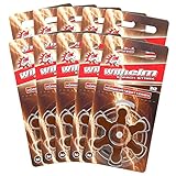 60 x WILHELM Hörgerätebatterien Typ 312 braun Hörgerätbatterie PR41 ZL3 1,4/1,45 V