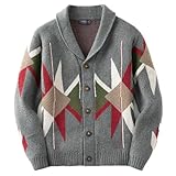 Verdickter Strickpullovermantel mit Revers für Herren im und Winter Winterparka Schwarz Herren (Grey, XXXL)