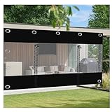 JUCCJUXIN Plane mit reißverschluss,transparente Plane mit ösen,Abdeckplane mit ösen Faltbar,Durchsichtige Regenfestplanen,für Außenbereich Pavillon Seitenwand Outdoor Terrassen(H1xW4m/H3.2xW13.1ft)