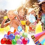 333 Stück Wasserballons, Wasserbomben Selbstschließend 60 Sekunden Schnellfüller Wasserbomben Set, Bunt Gemischt Ohne Knoten Water Balloons für Outdoor-Aktivitäten, Wasserspiele