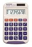 Aurora HC133 Tasche – Taschenrechner (Hosentasche, Taschenrechner, 8 stelliges Display, 1 Zeilen, weiß)