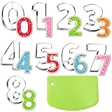 Ukoosien Klein Zahl Ausstechformen Set mit Teigschaber-4,0cm-Plätzchen Ausstecher Fondant Biscui Keks Fondant Dekorieren