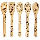 Star Wars Kochutensilien, aus gebranntem Holz, Kochset, Bio-Bambuslöffel, Pfannenwender, Geschnitzte, Antihaftbeschichtet, Kochen Geschenk, Star Wars Geschenke für Männer