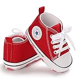 Sehfupoye Baby Mädchen Jungen Turnschuhe Kleinkind Schuhe Canvas Erste Wanderschuhe Neugeborene Anti-Rutsch Prewalker Turnschuhe für 12-18 Monate