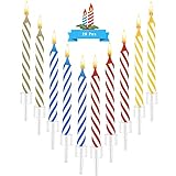 Magic Relight Geburtstagskerzen, 20 Stück Fun Prank Kit Kuchen Tricks und Dekorationen mit Trickkerze für Geburtstage, Partys, Weihnachten und Feiern