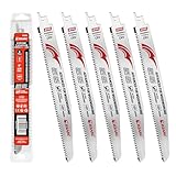 EZARC Säbelsägeblätter für Holzbearbeitung mit dreischneidigen Zähnen, Japanischen Zähnen, 225 mm, geschliffene Holzsägeblätter mit 8 TPI zum Baumschneiden, Holz-/Nassholzschneiden, 5tlg