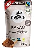 koawach Bio Backkakao Kakaopulver 500g – ohne Koffein, vegan, fairtrade. Natürlich, ohne Zuckerzusatz oder Aromen. Perfekt zum Backen oder als Trinkschokolade. Wiederverschließbare Verpackung