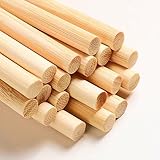 Dtmasao 10 Stück Dübelstangen Holzstäbe Holzdübelstangen – 1,27 x 121,9 cm unlackierte Bambusstäbe – für Handwerk und Heimwerker