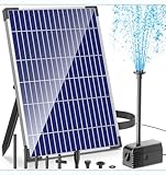 Biling Solar Teichpumpe mit Filter, 12W 605L/H Solar Springbrunnen mit 2M Bachlaufschlauch DIY Solar Wasserspiel 5M Leitungslänge 1.5m Förderhöhe Solar Brunnenpumpe für Teich Wasserfall Pool