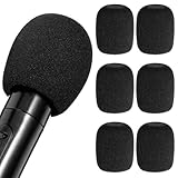 Larrel 6 Stück Popschutz Mikrofon, Universelle Verdickte Waschbare Windschutz Elastischer Mikrofon Schaumstoff für Handmikrofone Ersatz Windschutz Pop Filter Mikrofone für KTV,Outdoor Aktivitäten
