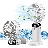 Jsdoin Handventilator, Tragbarer Mini Ventilator, Wiederaufladbar, Kleiner Taschenventilator Mit 5 Geschwindigkeitsstufen, Faltbarer USB-Ventilator für Büro, Outdoor (weiß)