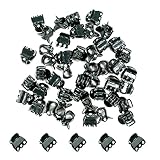 TSKDKIT 50 Stück Orchideen Klammern Pflanzenclips, 1.5 cm Orchideen Clips Kunststoff Pflanzen Clips, Dunkelgrüne Orchideen Clip Pflanzenklammern für den Orchideen Unterstützung