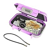 Brifit Tresor mit Zahlenschloss, Tragbare Sicherheitsbox Wasserdicht Anti-Diebstahl, Mini Safe Tresor mit Zahelncode, Sicherheitskassette für Reisen, Strand, Camping, Hause, Büro (Rosa-lila)
