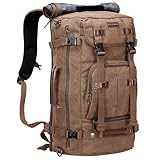 WITZMAN Reiserucksack Herren Canvas Vintage Rucksack Herren Damen Groß Laptop Rucksäcke Convertible Reisetasche 17 zoll Laptop (A519-1, Gross Braun)