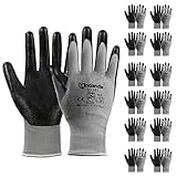 ANDANDA Arbeitshandschuhe, Arbeitshandschuhe Herren mit Nitril Beschichtung für Montagearbeit，Mechaniker, Gartenarbeit und Bauarbeiten ,Gr. M/L/XL, 6/12/24 Paar
