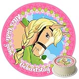 J&M DECO Tortenaufleger Pferd – essbare Tortendeko aus Zuckerpapiert 0,6 mm – Pferdemotiv für Kindergeburtstag & Pferdeparty – gebrauchsfertig – Made in EU