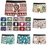 Dasongff Weihnachts Boxershorts Herren Baumwolle,Herrenunterwäsche,Atmungsaktive Eng Unterhosen Leichte Slip Hochwertige Kurze Hosen Stylisches Weinachten Kostüm Geldgeschenke Weihnachten