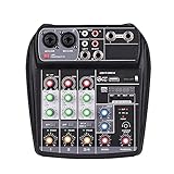 summina Compact Mixing Console Digital Audio Mixer 4-Kanal BT MP3 USB Eingang +48V Phantomspeisung für DJ Network Live Broadcast Karaoke