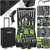 MASKO® Werkzeugkoffer 1400-teilig gefüllt | Werkzeugset im Aluminiumkoffer | Werkzeugkasten mit Rollen | Werkzeugkiste Haushalt, Haus, Hobby, KFZ | Trolley-Funktion | Profi Werkzeugwagen Handwerkzeug