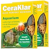 abrazo CeraKlar Aquarium Scheibenreiniger, 2x2 Terrarium Fenster-Glas-Reiniger, Scheiben-Reinigungs-Schwamm, kratzfreier Algenentferner