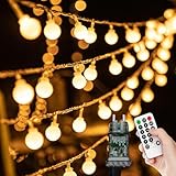 Lichterkette Innen Weihnachtsbaum mit Stecker - 27M 200 LED Kugel Lichterkette mit 8 Modi IP44 Wasserdicht, LED Lichterkette für Innen und Außen, Ideal für Weihnachtsdeko, Kinderzimmer, Balkon