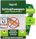 Legona® Schlupfwespen gegen Kleidermotten | 4 Karten à 1 Lieferung | Kleidermotten bekämpfen, Effektive & Biologische Bekämpfung von Textilmotten | Alternative zu Mottenspray