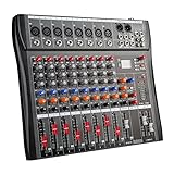 Professioneller Audio Mixer Soundboard Konsole Schreibtisch System Schnittstelle 8 Kanal Digital USB Bluetooth MP3 Computer Eingang 48V Phantomspeisung Stereo DJ Studio FX Analog Digital Effekte