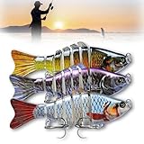 3 Stück Probero Fishing Gear - Swimming Bait, Angelköder, Kunstköder Wobbler Hecht, Fisch Köder für Zander Barsch Forellen Swimbait lebensechter Angel köder für Süß- und Salzwasser Angelgeschenke (A)