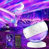 Sternenhimmel Projektor Geschenke für Mädchen Junge Frauen, 300-Lichtmodi Nordlicht Lampe, 15 White Noise Nachtlicht Kinder Projektor Galaxy Partylicht, Bluetooth Timer Sternenprojektor Zimmer Deko