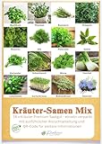 Prademir – Kräutersamen Set aus 16 beliebten Küchenkräutern – Kräuter Anzuchtset mit 100% Natursamen aus Portugal – Kräuter Saatgut aus Oregano, Thymian, Majoran, Rosmarin, Dill, Basilikum, Salbei uvm