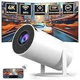 UCMDA Mini-Projektor, 4 K, tragbarer Beamer, WiFi 6/BT 5.0, 1080p Full HD Beamer, unterstützt Trapezkorrektur, 180° drehbar, Projektor, Kurzbrennweite für Heimkino