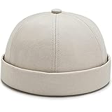XYIYI Meeresmütze aus Baumwolle, ohne Krempe, verstellbar, Street Casual, Schiffsmütze, Skullcap Beanie Hat, Beige, Etikett Einheitsgröße, beige, One Size