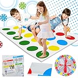 Twister Spiel für Kinder & Erwachsen, Twister Spiel ab 6 Jahre, Kindergeburtstag Spiele, Outdoor Spiele für Kinder, Bodenspiel mit Spielmatte, Geschicklichkeitsspiel, Familienspiel, Partyspiele