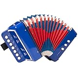 Akkordeon,Horse Akkordeon 10 Tasten Musikinstrumente für Leicht und Umweltfreundlich (Blau)
