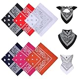 Aomig Bandana Halstuch Biker Damen Herren, 6 Stück Nickitücher Kopftuch Halstuch Männer, Unisex Tuch Bindetuch, Headwear Haar Schal Paisley Muster Halstücher Bandana Ansatz Haartuch Haartuch (55*55cm)