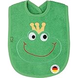 Smithy Lätzchen Baby Frosch aus Baumwolle für Junge Mädchen, Babylätzchen, Spucktuch, Fröschönig (grün)