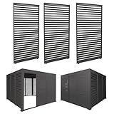 3er-Set Aluminium Paneele für Pergola HWC-L46, Terrassenüberdachung, Lamellenpaneel Modul, 204x271cm - anthrazit