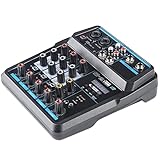 Mini Audio Mixer Soundboard Konsole System Schnittstelle 4 Kanal Mixer USB Bluetooth MP3 Computer Eingang 48V Phantomspeisung DJ Studio Streaming FX Reverb Delay Prozessor